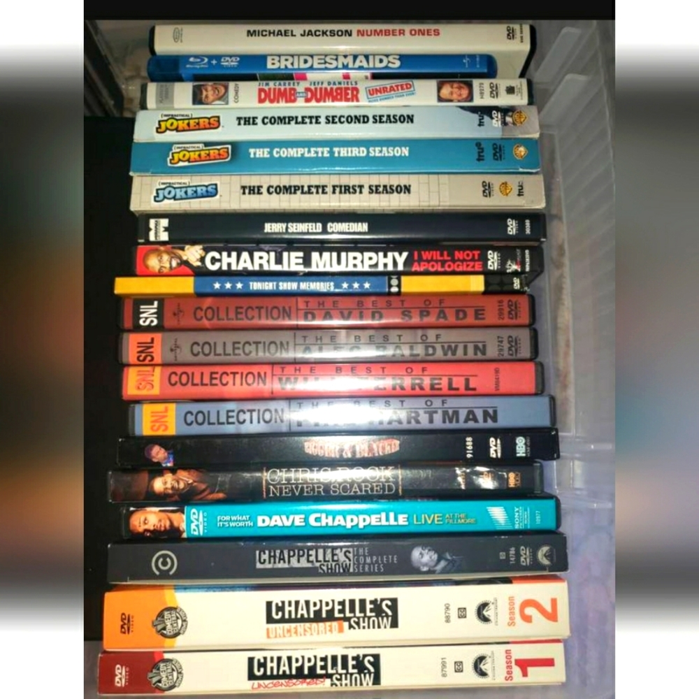 DVDS. Comedy. See list.